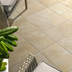 Carrelage sol extérieur en grès cérame émaillé effet pierre beige l.30 x L.30 x ép.0,9 cm Sunstone-Frassinoro New