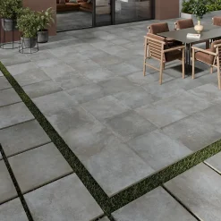 Carrelage sol extérieur en grès cérame émaillé effet pierre anthracite l.60 x L.60 x ép.2 cm Arina-GoodHome Hot