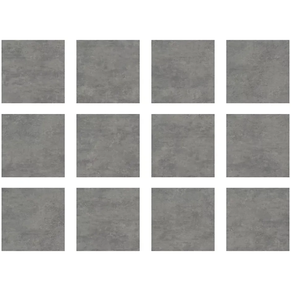 Ecoceramic Carrelage sol extérieur en grès cérame émaillé effet béton gris marengo l.45 x L.45 x ép.0.85 cm Bauha