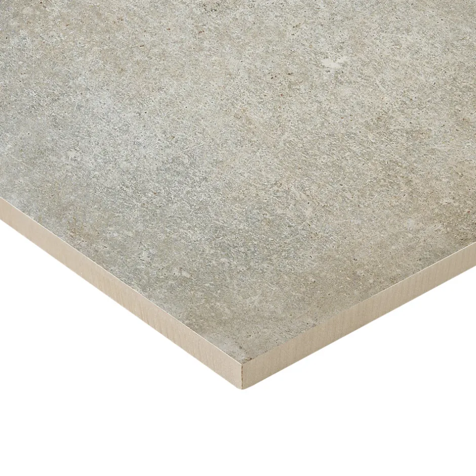 GoodHome Carrelage sol extérieur en grès cérame émaillé effet pierre taupe l.60 x L.60 x ép.2 cm Arina