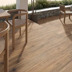 GoodHome Carrelage sol extérieur en grès cérame émaillé effet bois naturel l.22 x L.120 x ép. 0,97 cm Todias Caboa