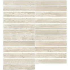 Ecoceramic Carrelage sol extérieur en grès cérame émaillé effet bois blanc l.15 x L.90 x ép.0,86 cm Timberlane