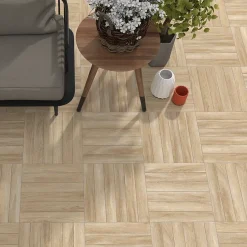 Carrelage sol extérieur en grès cérame émaillé effet chêne miel l.45 x L.45 x 0.95 cm Deckland-Ecoceramic Sale