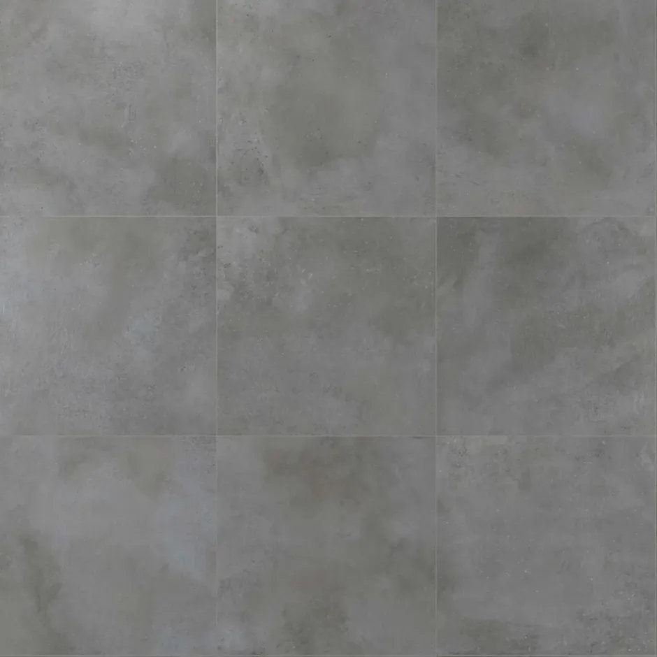 Alaplana Carrelage sol extérieur en grès cérame émaillé effet béton anthracite l.45 x L.45 x ép.0.85 cm Rohe