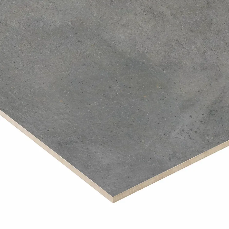 Alaplana Carrelage sol extérieur en grès cérame émaillé effet béton anthracite l.45 x L.45 x ép.0.85 cm Rohe