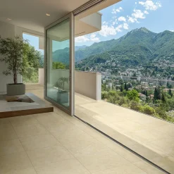 Carrelage sol extérieur en grès cérame émaillé effet travertin beige l.60 x L.60 x ép.0.74 cm Traverno