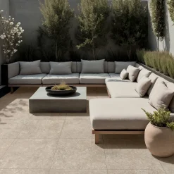 Carrelage sol extérieur en grès cérame émaillé effet travertin beige foncé l.60 x L.60 x ép.0.74 cm Traverno