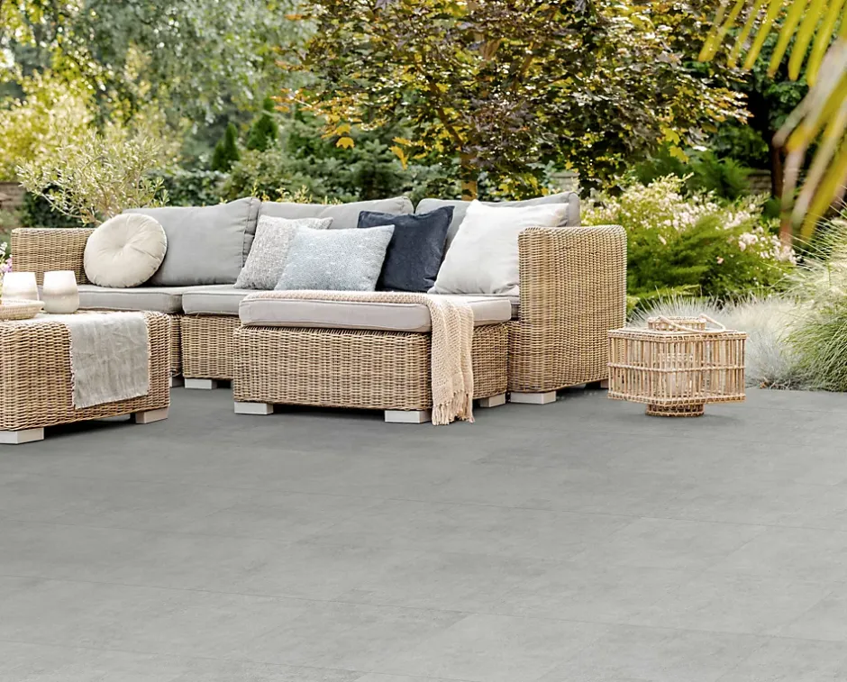 Carrelage sol extérieur en grès cérame émaillé effet pierre gris l.33 x L.33 x ép.0,9 cm Mustang-Mykonos Best