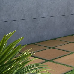 Ecoceramic Carrelage sol extérieur en grès cérame émaillé effet bois taupe l.60 x L.60 x ép.2 cm Parkwood
