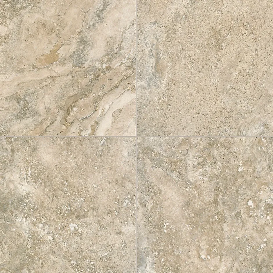 Carrelage sol extérieur en grès cérame émaillé effet pierre beige l.60 x L.60 x ép.0,8 cm Siena- Discount