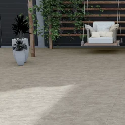 Carrelage sol extérieur en grès cérame émaillé effet béton gris perle l.45 x L.45 x ép. 0.85cm Bauha-Ecoceramic Hot