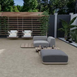 Carrelage sol extérieur en grès cérame émaillé effet béton gris perle l.45 x L.45 x ép. 0.85cm Bauha-Ecoceramic Hot