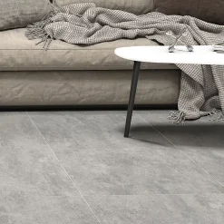 Ecoceramic Carrelage sol extérieur en grès cérame émaillé effet béton gris perle l.60 x L.60 x ép. 0.9cm Bauha