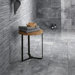 Carrelage sol gris effet pierre L.61,5 x l.30,8 cm x ép.8 mm, Shaded-GoodHome New