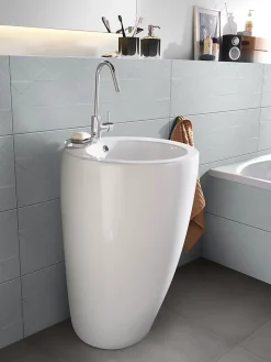 Carrelage sol gris foncé effet béton L.60 x l.60 cm x ép.10 mm, Smooth-GoodHome