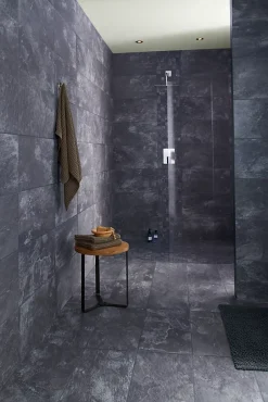 GoodHome Carrelage sol intérieur anthracite L.61,5 x l.30,8 cm x ép.8 mm, Shaded