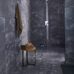 GoodHome Carrelage sol intérieur anthracite L.61,5 x l.30,8 cm x ép.8 mm, Shaded