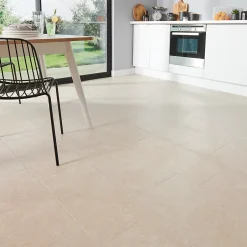 Carrelage sol intérieur beige taupe effet pierre L.61,5 x l.30,8 cm x ép.8 mm, Soft Lime Stone-GoodHome Discount