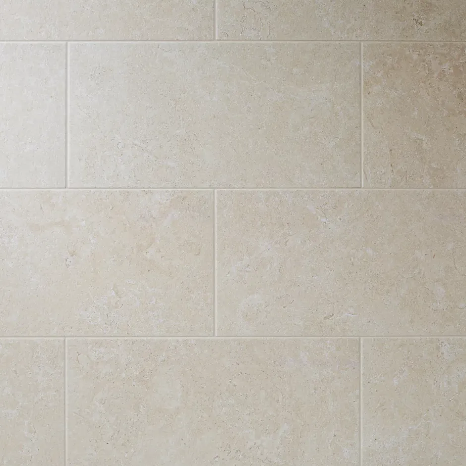 Carrelage sol intérieur beige taupe effet pierre L.61,5 x l.30,8 cm x ép.8 mm, Soft Lime Stone-GoodHome Discount