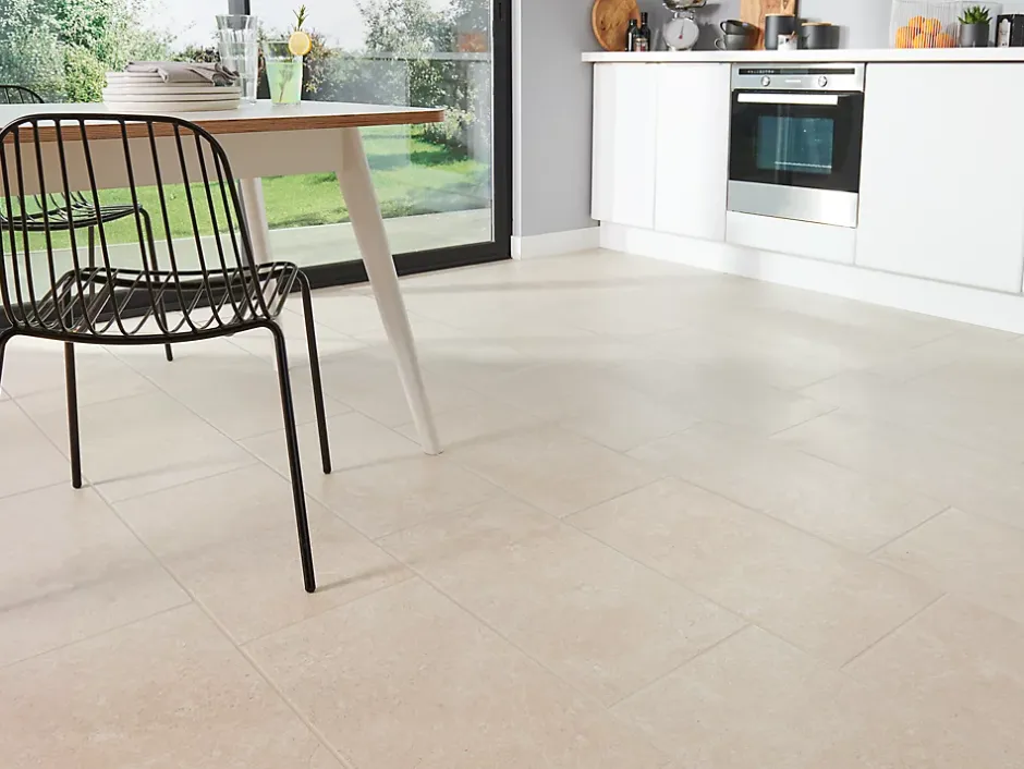 Carrelage sol intérieur beige taupe effet pierre L.61,5 x l.30,8 cm x ép.8 mm, Soft Lime Stone-GoodHome Discount