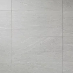 GoodHome Carrelage sol intérieur blanc effet pierre satin L.60 x l.30 cm x ép.8 mm, Natural