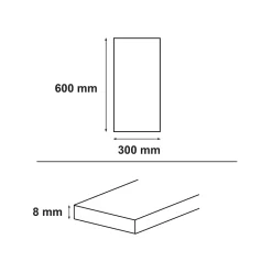 GoodHome Carrelage sol intérieur blanc effet pierre satin L.60 x l.30 cm x ép.8 mm, Natural