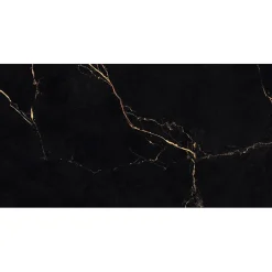 Carrelage sol intérieur effet marbre noir et doré L.120 x l.60 cm x ép.7 mm, Casa Persia