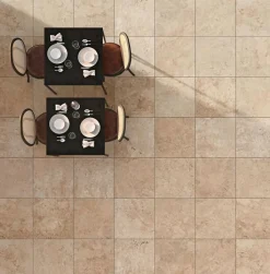 Novoceram Carrelage sol intérieur effet pierre 60x60 cm TIBER - Light rectifié - 60 x 60 cm- V2: variation modérée des nuances