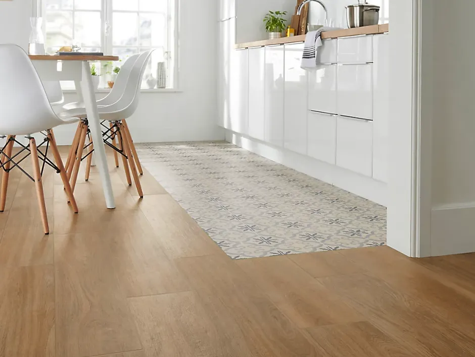 GoodHome Carrelage sol intérieur effet bois brut naturel L.120 x l.23 cm x ép.9,7 mm, Woodproject