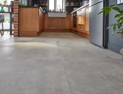 GoodHome Carrelage sol intérieur gris clair effet béton L.60 x l.60 cm x ép.9,5 mm, Kontainer