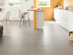 Carrelage sol intérieur gris effet béton L.60 x l.60 cm x 9,5 mm, Kontainer-GoodHome Outlet