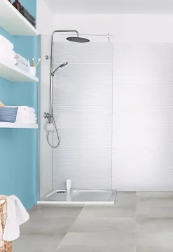 GoodHome Carrelage sol intérieur gris effet béton L.60 x l.60 cm x ép.10 mm, Smooth