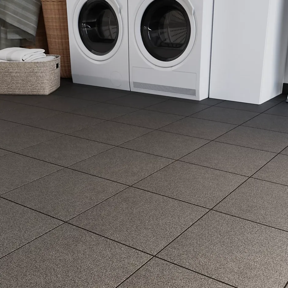 Carrelage sol intérieur gris L.33,3 x l.33,3 cm x ép.7 mm passage intense, Porphyre- Clearance