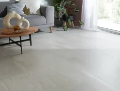 GoodHome Carrelage sol intérieur ivoire effet pierre L.60 x l.60 cm x ép.9,2 mm, Soft Travertin