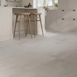 GoodHome Carrelage sol intérieur ivoire effet pierre L.60 x l.60 cm x ép.9,2 mm, Soft Travertin