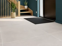 Carrelage sol intérieur ivoire effet béton L.100 x l.100 cm x ép.10 mm, Manhattan- Discount
