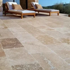 Casa Linéa Carrelage sol intérieur travertin L.61 x l.40,6 cm x ép.12 mm, Antique