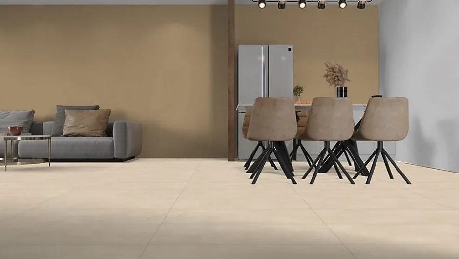 Qua Granite Carrelage sol/mur effet béton beige ARK IVORY MAT L.120 x l.60cm