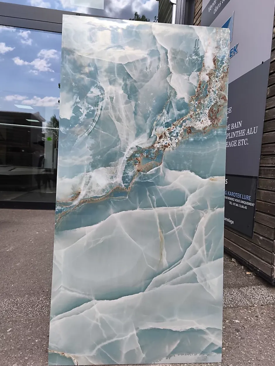 Carrelage sol/mur effet marbre vert NIXIEY AQUA BRILLANT L.120 x l.60cm-Velloza Sale