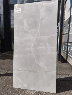 Carrelage sol/mur effet marbre ICE ONYX GREY BRILLANT L.120 x l.60cm-Velloza Discount