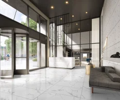 Velloza Carrelage sol/mur effet marbre VENATO SMOKE BRILLANT L.120 x l.60cm