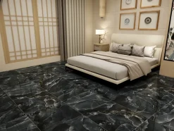 Carrelage sol/mur effet marbre brillant SUBLIME ONYX BLACK L.120 x l.60cm-Velloza New