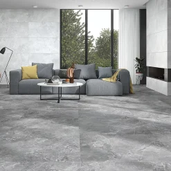 Carrelage sol/mur effet pierre satiné MELLISANDRE ANTHRACITE L.119,5 x l.59,5cm-Keratile Discount