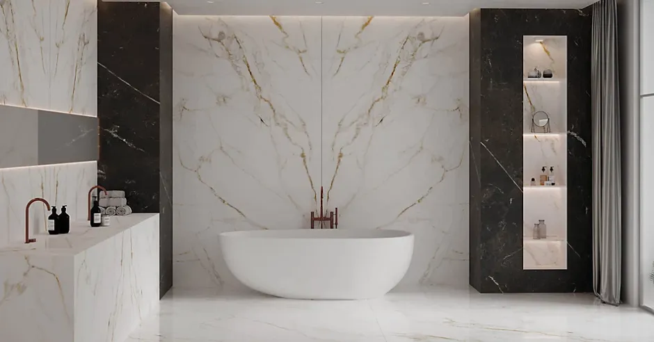 Carrelage sol/mur intérieur effet MARBRE l.60 x L.120 cm VALERIA-Deco Prom New