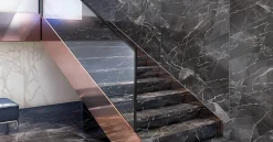 Deco Prom Carrelage sol/mur intérieur effet MARBRE l.60 x L.120 cm CALACATTA BLACK