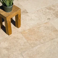 Ro'Ma Nature Carrelage Travertin Beige Nuancé 61x40,6x1,2 cm - Intérieur et Extérieur (lot de 1,24 m² 5 dalles) -