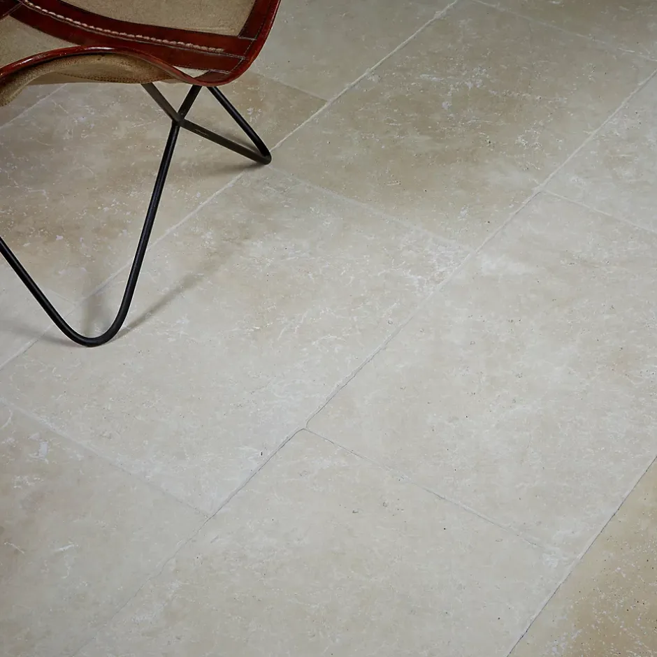 Ro'Ma Nature Carrelage Travertin Beige Clair 61x40,6x1,2 cm - Intérieur et Extérieur (lot de 1,24 m² soit 5 dalles) -