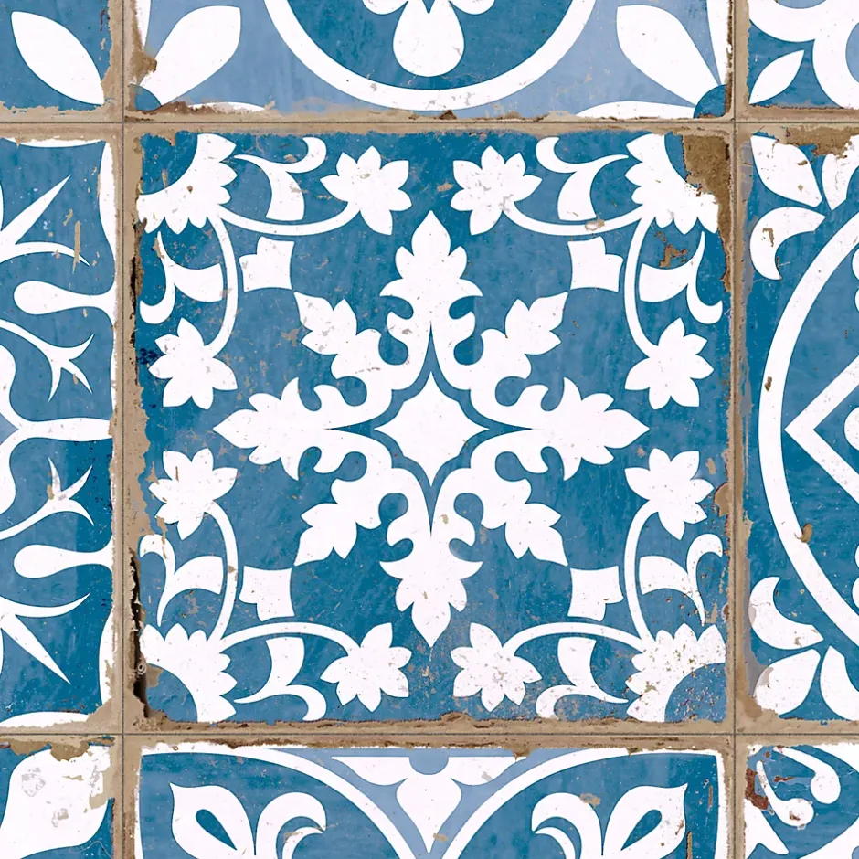 Carrelage Vintage Bleu Patchwork 33x33x0,95 cm Vintara - Sol et mur intérieur --Ro'Ma Carrelage Online