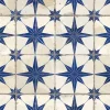 Ro'Ma Carrelage Carrelage Vintage effet Carreau ciment 3D Etoile Bleue et Fond Blanc 45x45x0,95 cm Sparta - Sol et mur intérieur - RO'MA CARRELAG