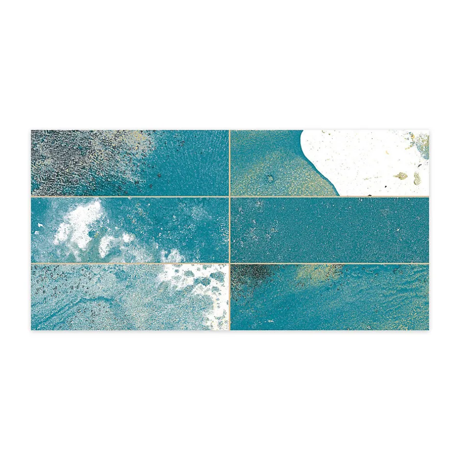 Carrelage Vintage effet Zellige Bleu/Vert 40x20x1,03 cm Atelora - Mur intérieur --Ro'Ma Carrelage Hot